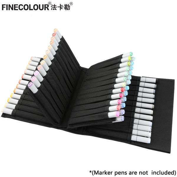 FINECOLOUR Marker Pen Case Große Reißverschlusstaschen für Art Marker Fineliner Organisiertes, tragbares, praktisches Federmäppchen Künstlerbedarf 240115