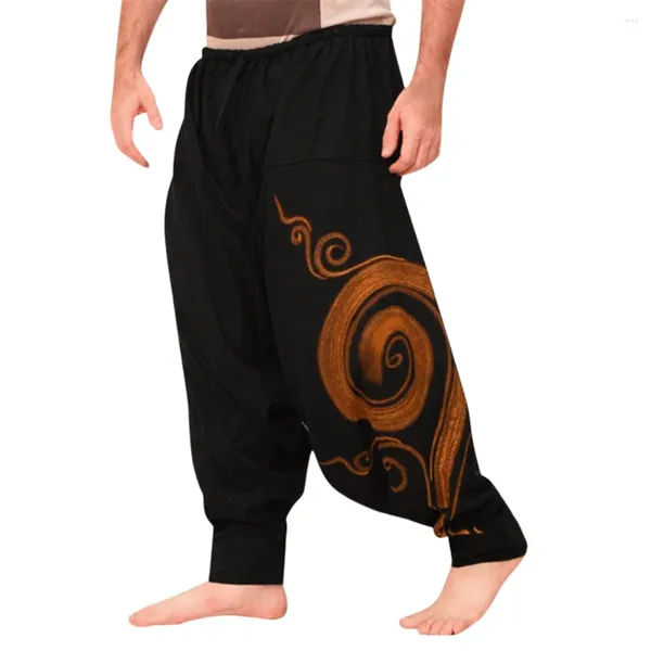 Pantaloni da uomo Pantaloni sportivi larghi da yoga Tuta stampata etnica casual Paracadute per indumenti traspirante con coulisse