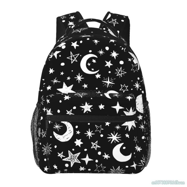 Bolsas Lua de Lua e laptop Star Backpack Student School Bag Bag Sacos de ombro ajustáveis Viagem Caminhando Daypack para adolescentes adultos