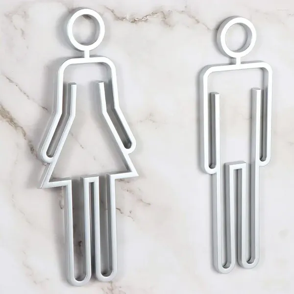 Parti Dekorasyonu Kendinden Yapışkan Tuvalet Kapı İşareti El Ofisi Ev Akrilik Tuvalet Banyo Tabelası WC Plak Sembolü