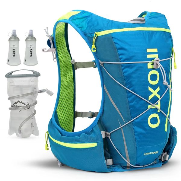 Trinkweste zum Laufen, Rucksack, 8 l, Trinkrucksack zum Radfahren, Wandern, Marathon, feuchtigkeitsspendend mit 1,5 l Wasserbeutel, 500 ml Wasserflasche 240116