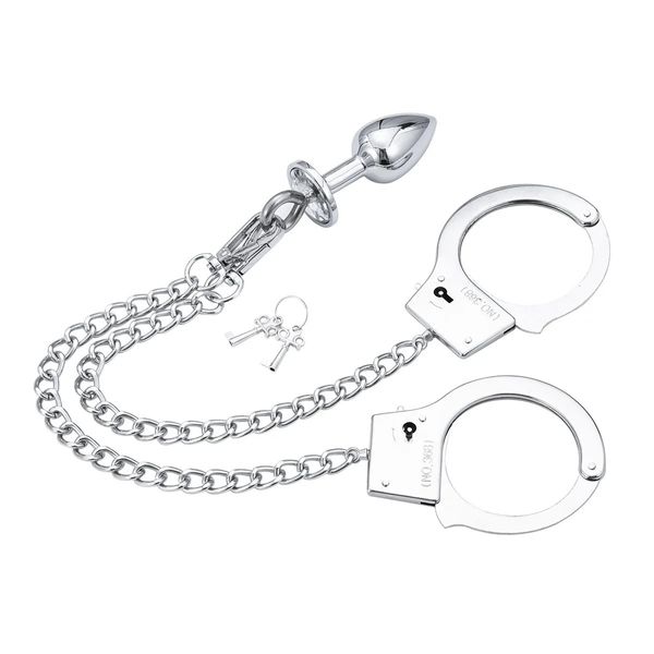 Set di manette e plug anali per il sesso Fetish BDSM Bondage Restraint Butt Flirtare Prodotti Giochi per adulti Giocattoli porno per coppie 240115