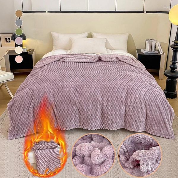 Decken Winter Bett Einfarbig Polyester Decke Wirft Erwachsene Dicke Warme Sofa Super Weiche Bettbezug Luxus