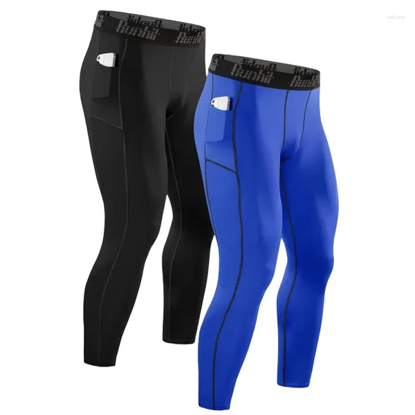 Herren-Hosen, Kompressions-Laufstrumpfhosen, Sport-Übungen, Yoga, Fitnessstudio, Leggings, Zweierpack