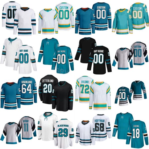 Equipe Hóquei 11 Luke Kunin Jersey Crianças Homens Mulheres 18 Filip Zadina 29 Mackenzie Blackwood 64 Mikael Granlund 20 Fabian Zetterlund 68 Mike Hoffman 72 William Eklund