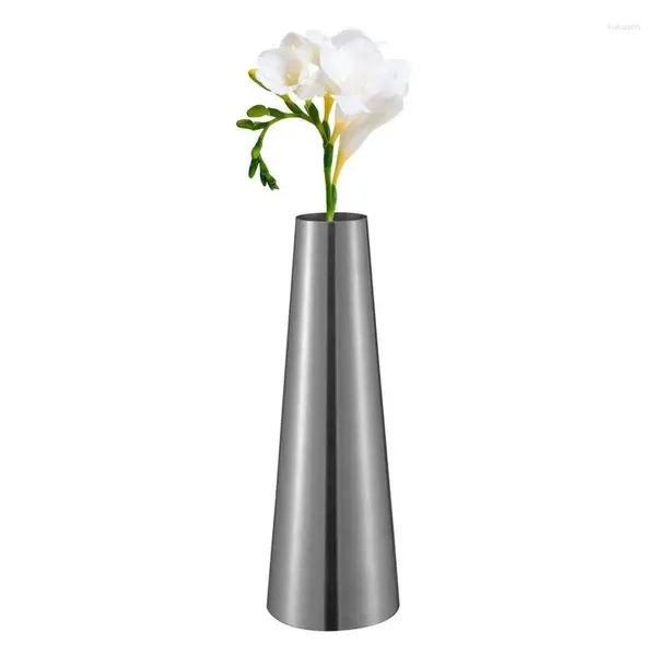 Vasos de metal flor vaso qualidade aço inoxidável caneta titular peça central para decorações de mesa de desktop primavera