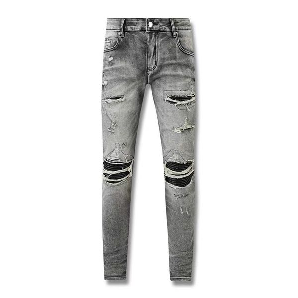 Jeans Amirs Designer Herren Lila Jeans Mode Gerade Hosen Lila Nagelneu Real Stretch Herren Robin Rock Revival Crystal Rivet Denim Designer 205