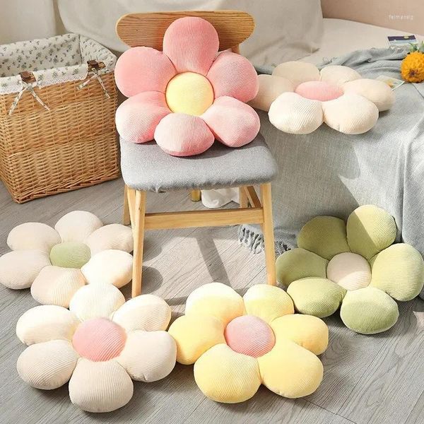 Travesseiro 35cm flores coloridas pelúcia planta pétala brinquedos de pelúcia para meninas bebê decoração de casa presente