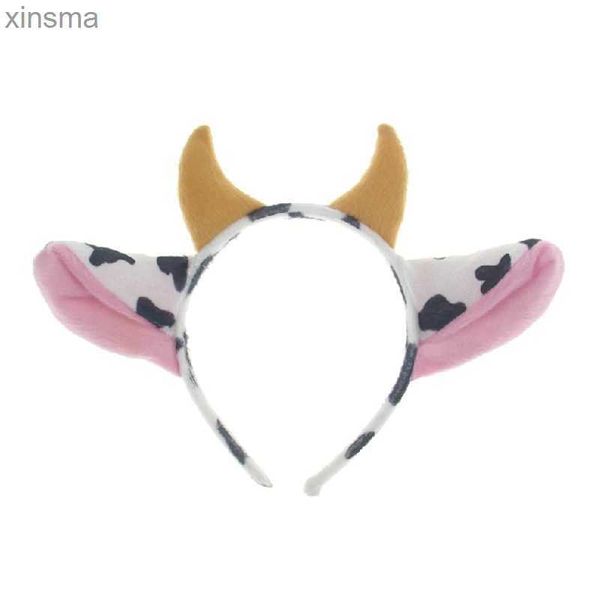 Headbands Hayvan Karikatür İnek Cosplay Head Band Bow Tie Paws 4 Set Paskalya Festivali Çocuklar Saç Aksesuarları Büyüleyici Headdress YQ240116