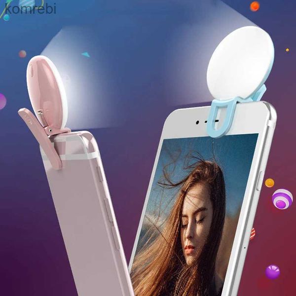 Luzes de selfie Luz de smartphone Luz de anel de selfie de telefone móvel Brilho de 3 níveis Lâmpada de luz de preenchimento de carregamento portátil Clip-on para iPhone SamsungL240116