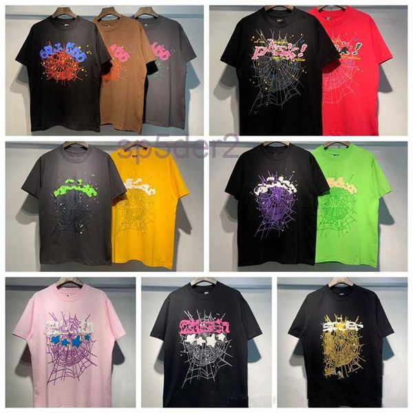T-shirt da uomo Spider 555 Camicia manica corta Tee Uomo Donna Designer Streetwear Hip Hop Moda t Sp5der 555555 PU7T