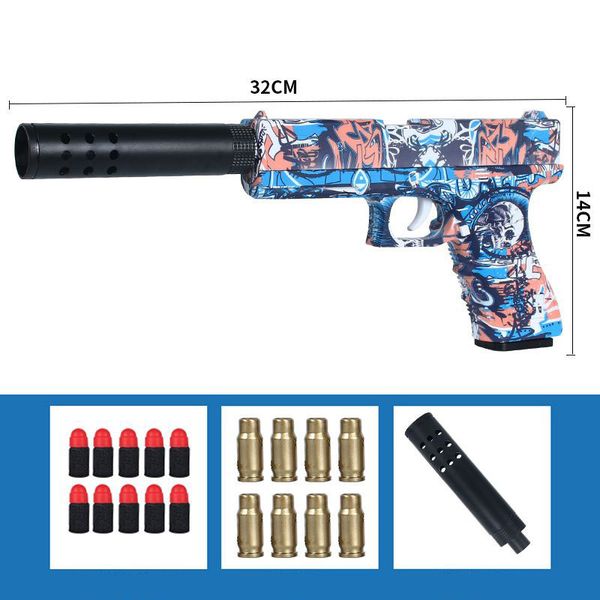 M1911 EVA Soft Bullet Espuma Dardos Blaster Pistola de Brinquedo Manual Tiro Lançador Rosa Com Silenciador Para Crianças Crianças Meninos Presentes de Aniversário-Q