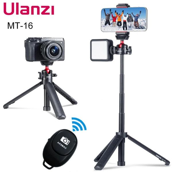 Stativen Vijim Ulanzi MT16 Faltbares Stativ für Telefon Kaltschuhball Kopf 1/4 '' Selfie Stick Mini Halter für mobile Kamera DSLR