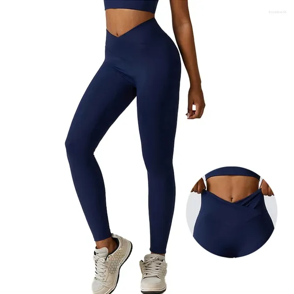 Calças ativas de cintura alta mulheres ginásio leggings ao ar livre secagem rápida yoga nu sentimento push up esportes estiramento roupas respiráveis