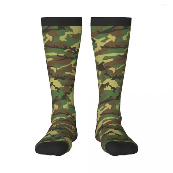 Meias masculinas unissex respirável longo negócio harajuku camuflagem sox sokken para esportes ao ar livre