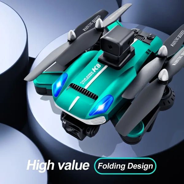 K8 Profissional Automático para Evitar Obstáculos Dobrável Quadcopter Drone com Câmera Elétrica HD, Controle Móvel WiFi, Sensor de Gravidade, Altitude Hold