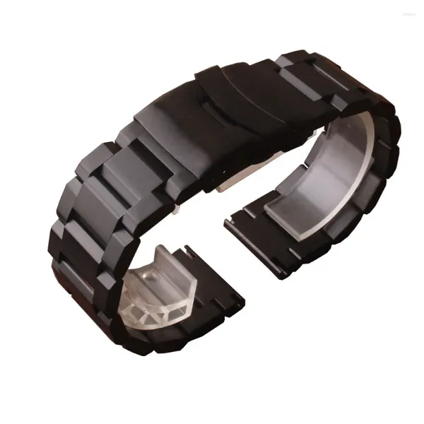 Cinturini per orologi Cinturini per orologi 18mm 20mm 22mm 24mm Cinturino in acciaio inossidabile solido Fibbia di sicurezza Bracciale di ricambio in metallo opaco Fascia universale