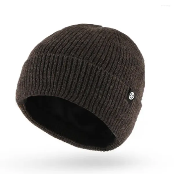 Berets Hat Glove Set Touch Screen Luvas Compatíveis Homens Inverno Malha Macia Desgaste Grosso para Calor