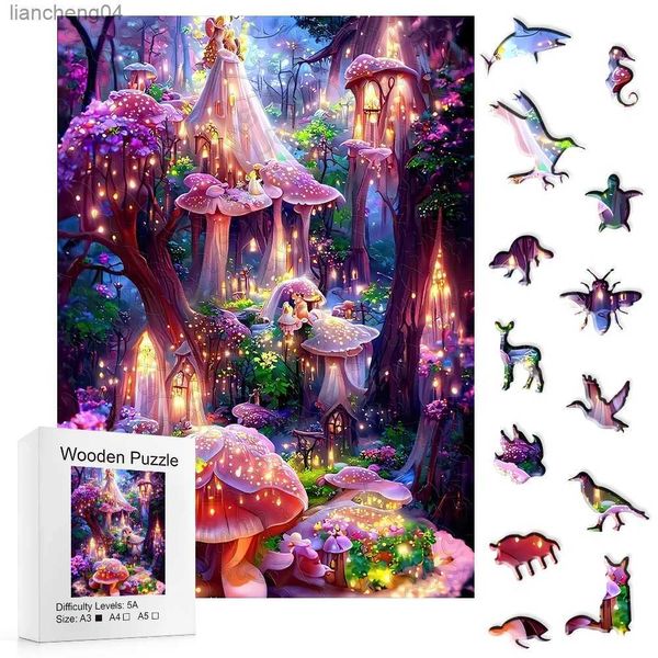 3D-Puzzles, Schloss, Holzpuzzle, romantische Fantasiewelt, handgefertigt, Erkundung, Spaß, Kunstwelt, Puzzle, Geschenk, Überraschung, Kinder-Puzzlespielzeug