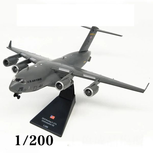 1/200 США, американская военно-морская армия C-17 Globemaster, транспортный самолет, модель истребителя, игрушка для демонстрации шоу-коллекций 240115