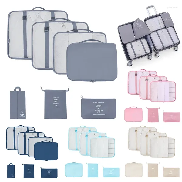 Aufbewahrungstaschen, Koffer mit großer Kapazität, wasserdichtes Gepäck, Reisetasche, Kleidungssortier-Organizer-Set, Beutel, Schuhverpackung, Würfel