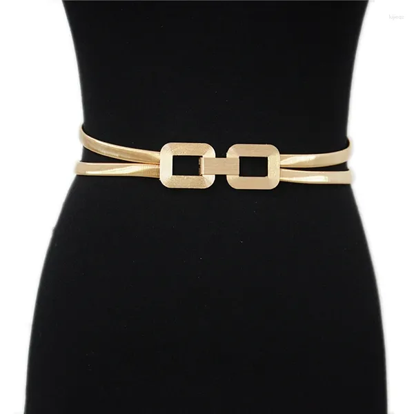 Cintos vintage metal elástico para mulheres vestido dourado decoração cintura cinto meninas skinny chain feminino 2024