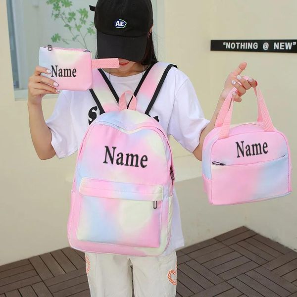Bolsas de mochila personalizada Nome personalizado Backpack Starry Sky Graffiti School do aluno da escola leve Backpack leve