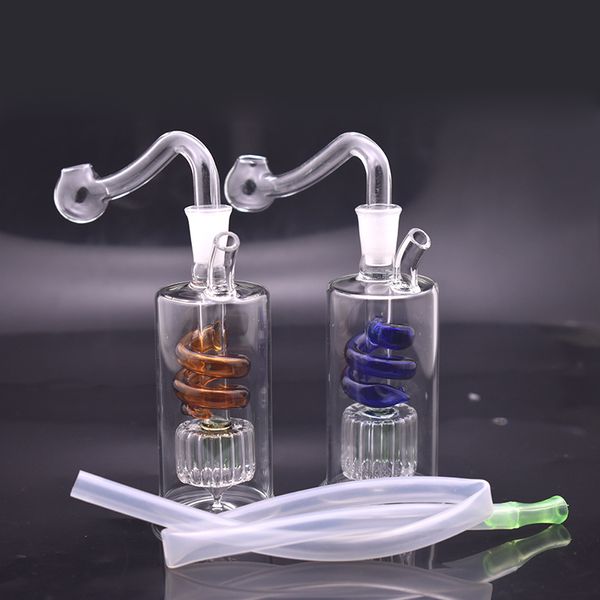 Tubi dell'acqua Bong con bruciatore a olio in vetro a prezzo più economico con matrice a spirale Perc Recycler Dab Rig Bong Ashcatcher con tubo e tubo per bruciatore a olio da 10 mm