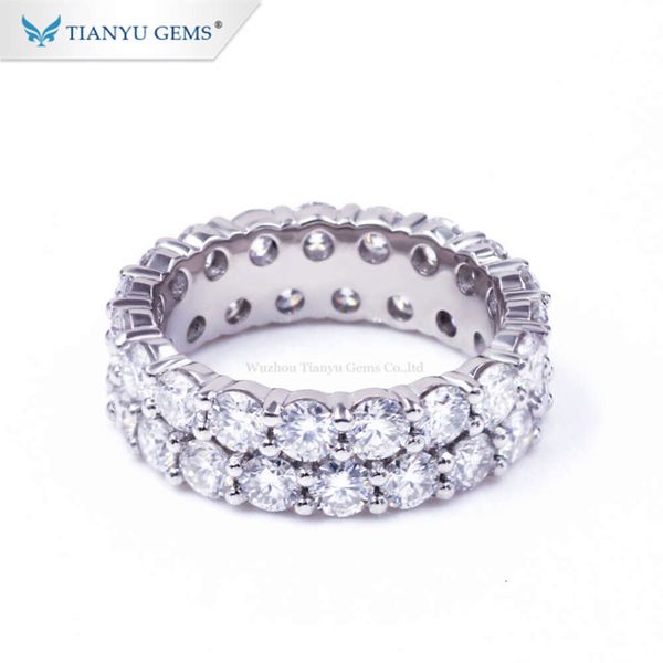 Tianyu Gems Moissanit-Edelstein, individueller 14-Karat-/Platin-Material, modischer Diamant-Ring