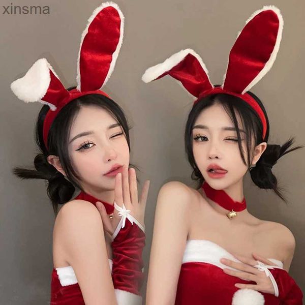 Stirnbänder Sexy süße Plüsch Hasenohren Stirnband Frauen Mädchen Anime Cartoon Hasenohren Haarband für Cosplay Party Dekorationen Haarschmuck YQ240116