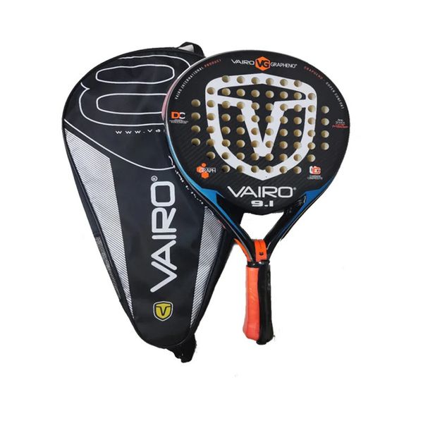 Alta qualidade raquete de padel série palas 3 camada placa fibra carbono paddle eva rosto tênis praia raquete saco vairo 9.1 360g 240116