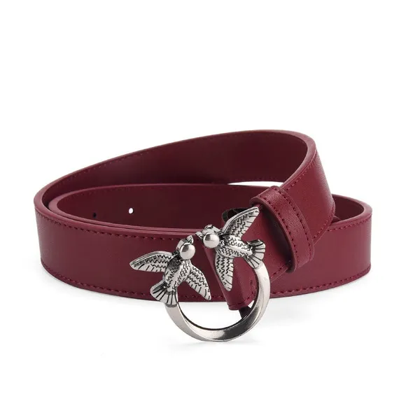 Designer 2024 Neue Gürtel Marke Herren Womens Swallow Buckle Gürtel Klassiker echtes Leder Trend Mode Freizeit Vogel Schnalle Kuhlattengürtel Geschenkgroßhandel 97