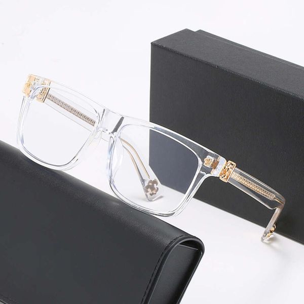 2024 Luxus-Designer-CH-Sonnenbrille für Männer und Frauen, verchromte Brillengestelle, modischer Trend, flache Linse, passende Myopie, Herz-Brillengestell, Mann, Unisex, Brillen, HZJI