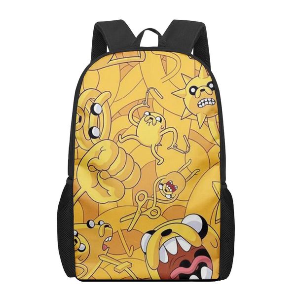 Taschen Adventure Time Pattern Schultasche für Kinder Mädchen Jungen Lässige Büchertaschen Kinderrucksack Jungen Mädchen Schultasche Reiserucksack