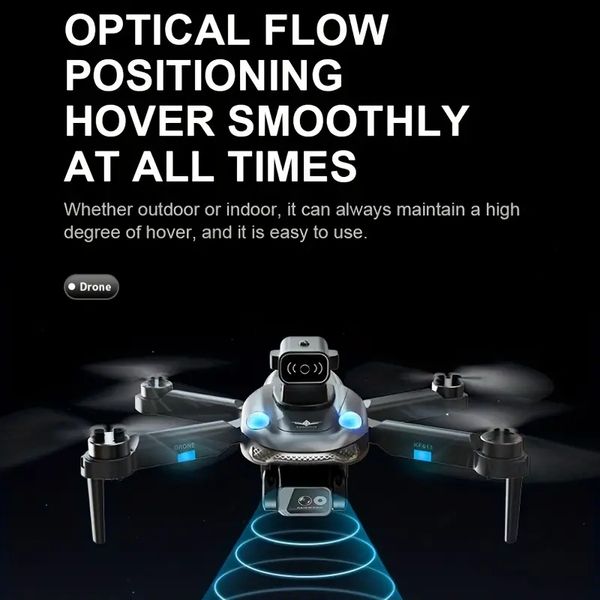 Drone GPS com motor sem escova, prevenção de obstáculos, brinquedo quadricóptero FPV RC com câmera dupla, retorno automático de baixa potência, retenção de altitude para adultos e crianças