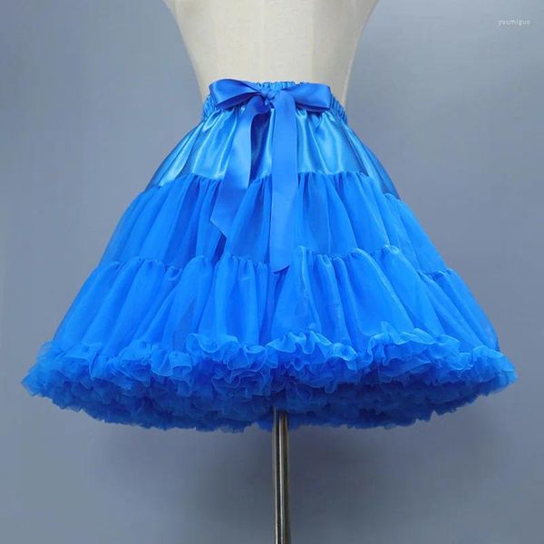 Kadın pijama peluş kabarık petticoats düğün gelin Crinoline Lady Girls for for Ball Düz renkli bale dansı Tutu etek lolita