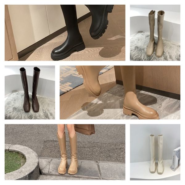 Beed Pvc Fur Betty Boots Kadın Yüksek Topuklu Diz High Yağmur Botu Su geçirmez Welly Kauçuk Tabanlar Platform Ayakkabı Açık Yağmur Yapısı Tasarımcı Fabrika Ayakkabıları 254 Ayakkabı