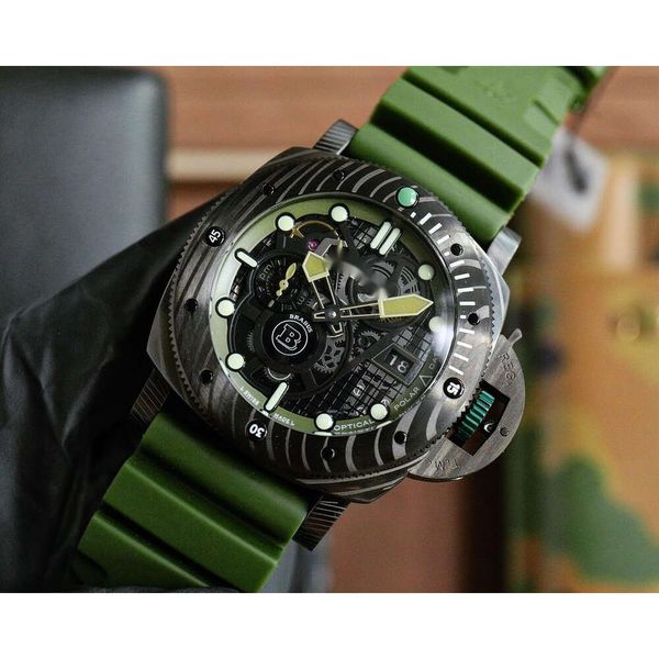 Pam Watch Designer Paneraii Relojes sumergibles 5A Movimiento mecánico de alta calidad UHR Todo el dial Trabajo Super luminoso Sumergible Watchmen Fecha Uhr 47mm Montre MWGG