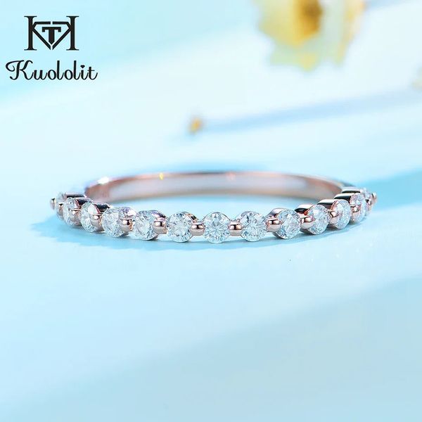 Kuololit Ring 585 14K 10K 18K Roségold Halbblasenringe für Damen Schmuck Hochzeit Diamant Verlobungsband 240115