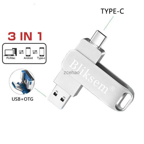 Pen drive usb 2.0, pen drive 64gb otg 128gb tipo c usb 2.0, memória externa para smartphone macbook tablet