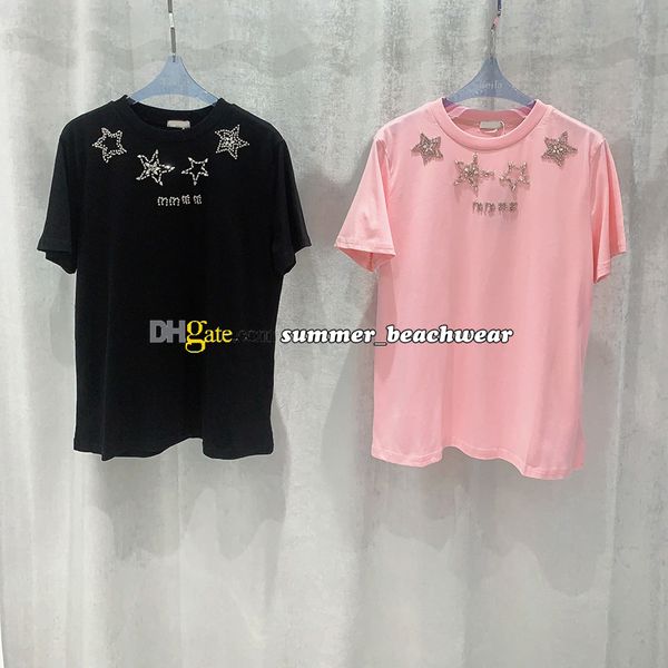 Stilvolles, lockeres Hemd, fünfzackige Sterne, dekorieren T-Shirts, Diamant-Logo-Design-Shirts, Sommer, atmungsaktiv, kurze Ärmel