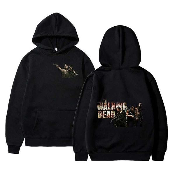 Moletons masculinos Moletons The Walking Dead Hoodies Homens Mulheres Moda Casual Harajuku Hoody Pullovers Unissex Hip Hop Oversized Moletom Tops