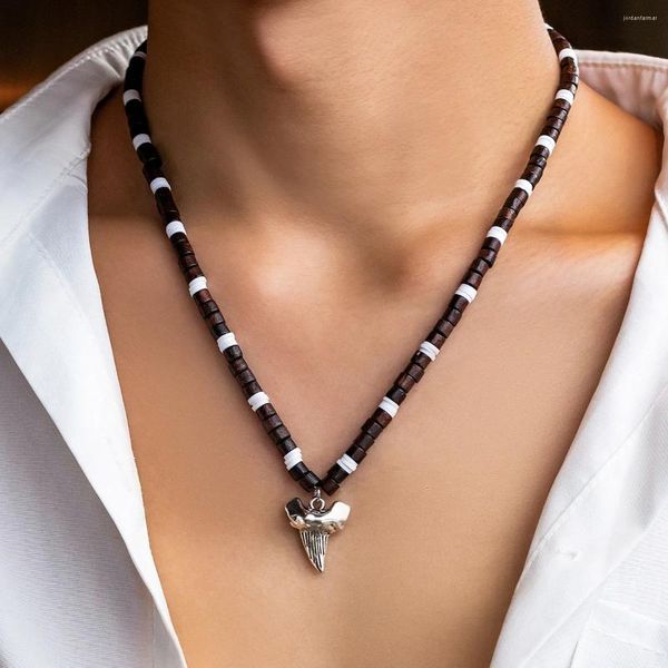 Ожерелья с подвесками IngeSight.Z, винтажное деревянное бисерное ожерелье из полимерной глины, металлическое ожерелье с животными для мужчин, африканские украшения для серфинга в этническом стиле, вечерние украшения