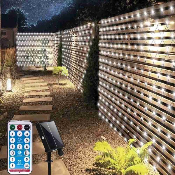 Rasenlampen Solar-Netzlichter 3M x 2M Weihnachtsdekorationen 2023 für den Außenbereich Garten Funkelnde Lichter für Terrasse Wand Dach Balkon Dekor YQ240116