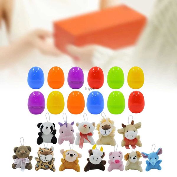 Другие товары для вечеринок 12x пасхальные яйца с начинкой Мини-плюшевые игрушки для животных для детей Подарки Карнавальные призы YQ240116