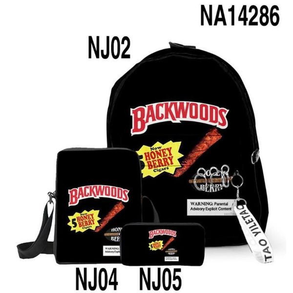 Taktische Taille Packs 3D Backwoods Rucksäcke 3 Teile/satz Rot Geruch Proof Laptop Shoder Schultasche Backwood Print Tasche Outdoor Shoderbags BO dhbl4