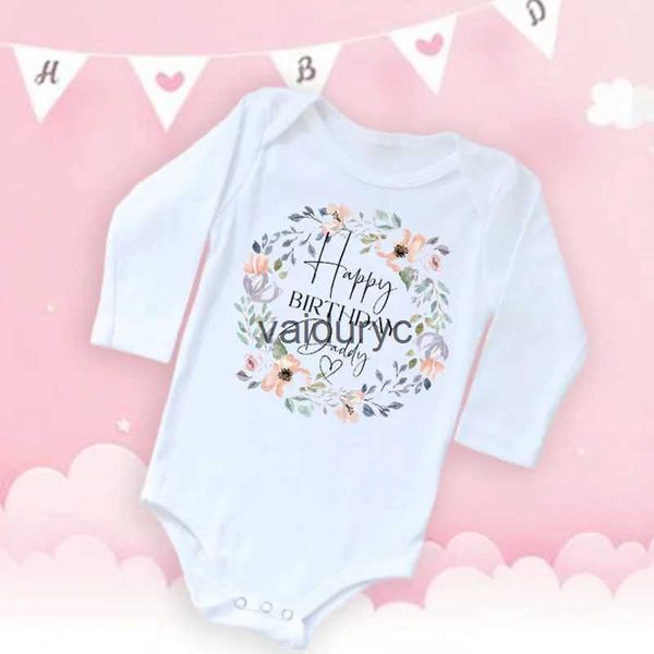 ROMPERS HAPPY BIRTTY BUTTWARTION THE DAD NEUBORN KOMMEN BABY LANGELEVE BOTHYSUIT Daddy Geburtstagsfeier Jungen Mädchen Outfit Ropa Besten H240508