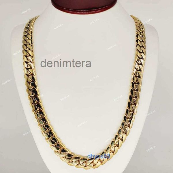 Необычные ювелирные изделия из настоящего 10-каратного 14-каратного золота, ожерелье-цепочка Майами, быстрая доставка, 18 мм, чистая кубинка для мужчин и женщин, SX34