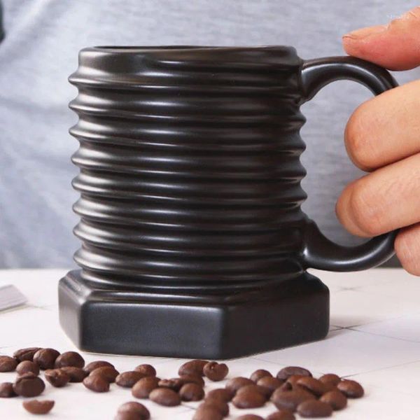 Kahve kapları spiral şekilli seramik fincan hediye kahvaltı süt içecek ev ofis erkekler çay kupalar kahve kupa