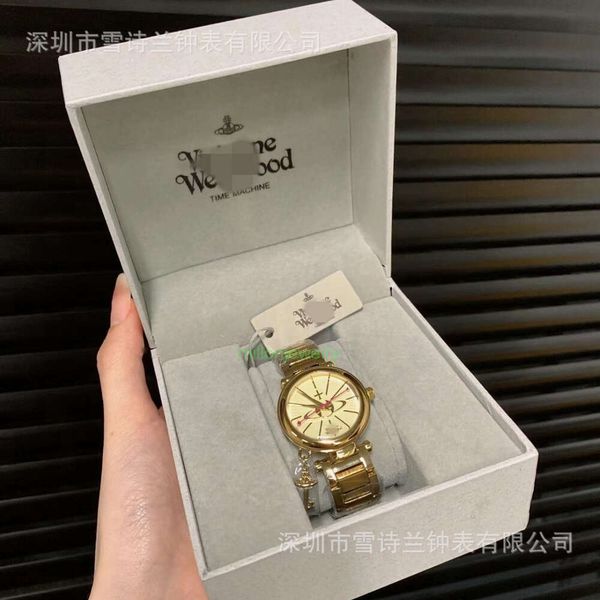 Vivianeismo Westwoodism Guarda Saturno Pendant West Quartz Watch Band Empress Dowager Dowager Small Gold Watch Instagram